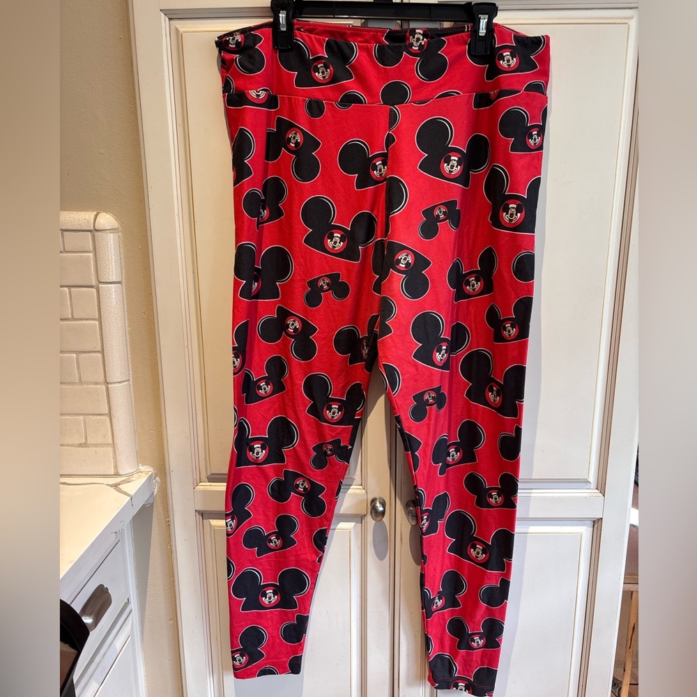 Disney Mickey Mouse Red and Black Leggings
